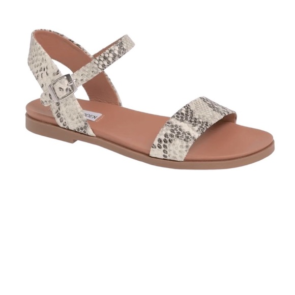 STEVE Madden Dina Snakeskin Print Leather Sandals Size 7.5 - Picture 1 of 8